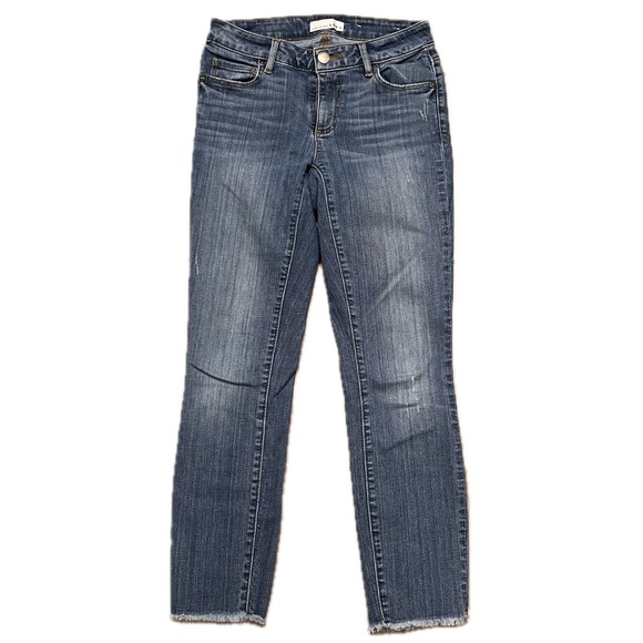 LOFT Denim - LOFT Curvy Skinny frayed ankle jeans size 0 25